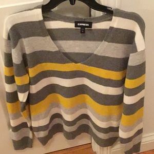 Express grey v neck sweater